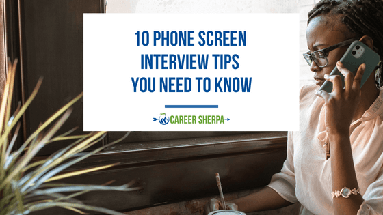 Woman doing a phone screen interview